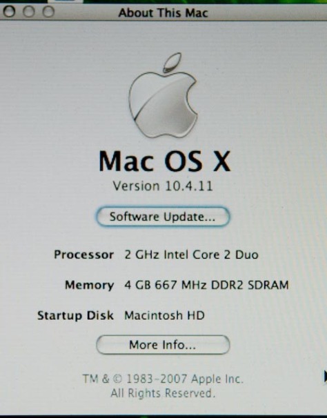 Mac OS X reports 4GB RAM